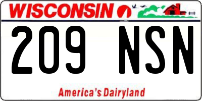 WI license plate 209NSN