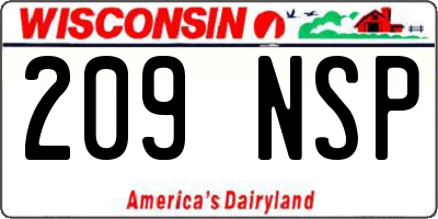 WI license plate 209NSP