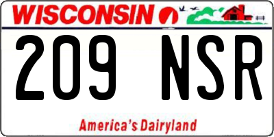 WI license plate 209NSR