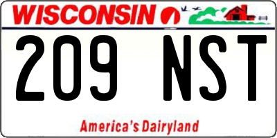WI license plate 209NST