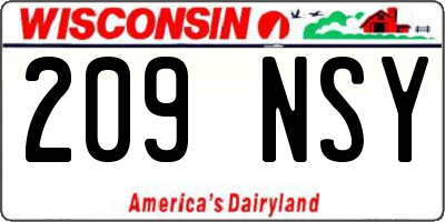 WI license plate 209NSY