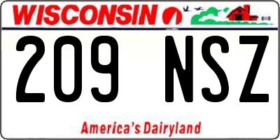 WI license plate 209NSZ
