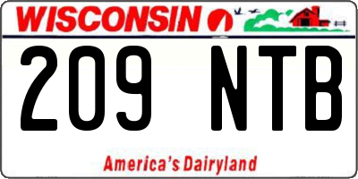WI license plate 209NTB