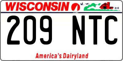 WI license plate 209NTC