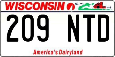 WI license plate 209NTD