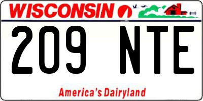 WI license plate 209NTE