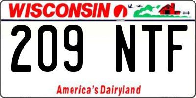 WI license plate 209NTF