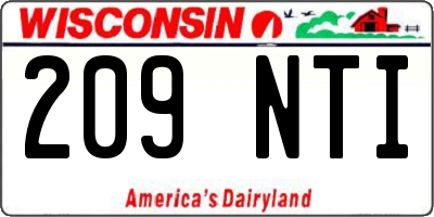 WI license plate 209NTI