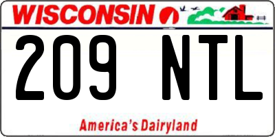 WI license plate 209NTL