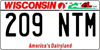 WI license plate 209NTM
