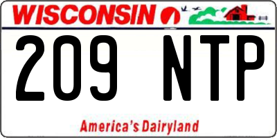 WI license plate 209NTP