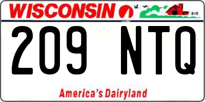 WI license plate 209NTQ