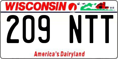 WI license plate 209NTT