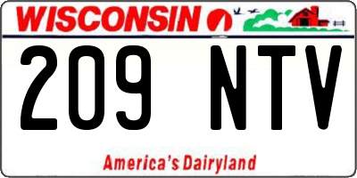 WI license plate 209NTV