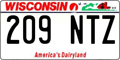 WI license plate 209NTZ