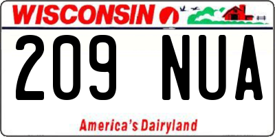 WI license plate 209NUA