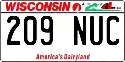 WI license plate 209NUC