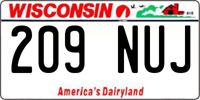 WI license plate 209NUJ