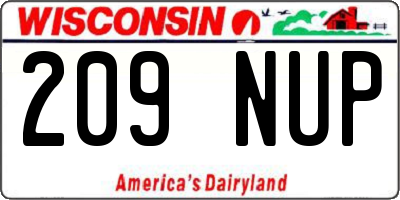 WI license plate 209NUP