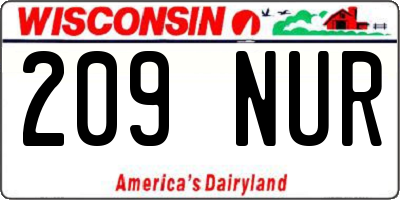 WI license plate 209NUR