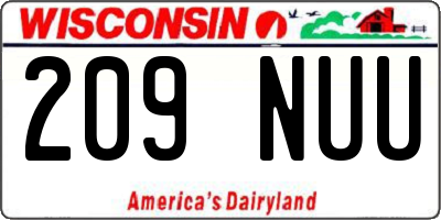 WI license plate 209NUU