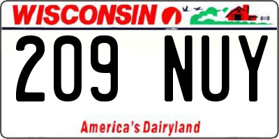 WI license plate 209NUY