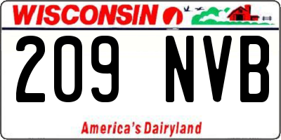 WI license plate 209NVB