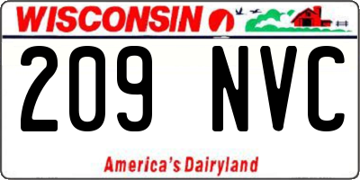 WI license plate 209NVC