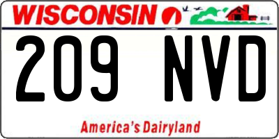 WI license plate 209NVD