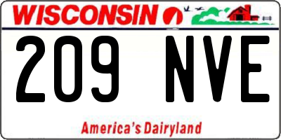 WI license plate 209NVE