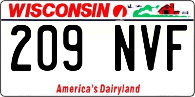 WI license plate 209NVF