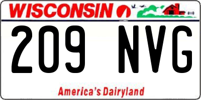 WI license plate 209NVG