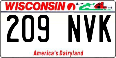 WI license plate 209NVK