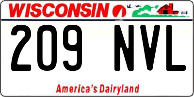 WI license plate 209NVL