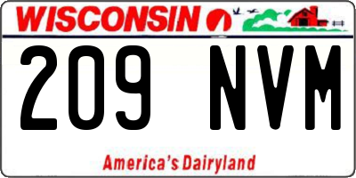 WI license plate 209NVM