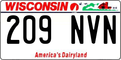 WI license plate 209NVN