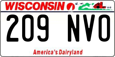 WI license plate 209NVO