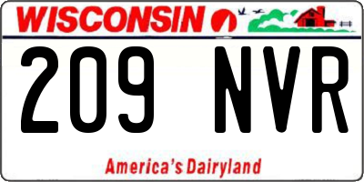 WI license plate 209NVR