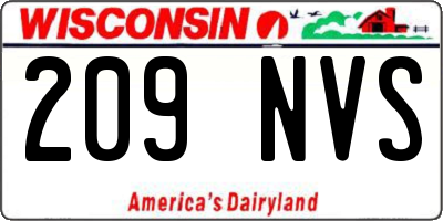 WI license plate 209NVS