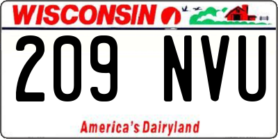 WI license plate 209NVU