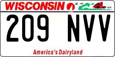 WI license plate 209NVV