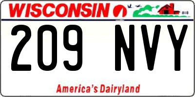 WI license plate 209NVY