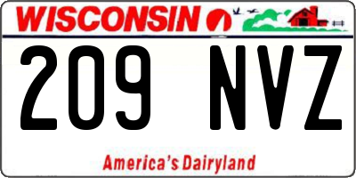 WI license plate 209NVZ