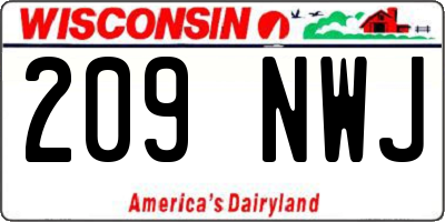 WI license plate 209NWJ