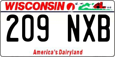 WI license plate 209NXB