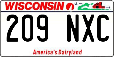 WI license plate 209NXC