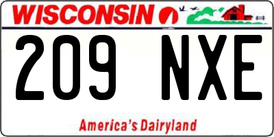 WI license plate 209NXE