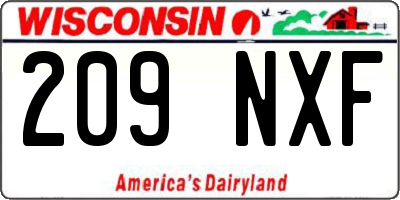WI license plate 209NXF