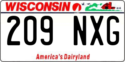 WI license plate 209NXG
