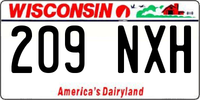 WI license plate 209NXH